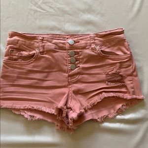 Billabong rose color denim shorts